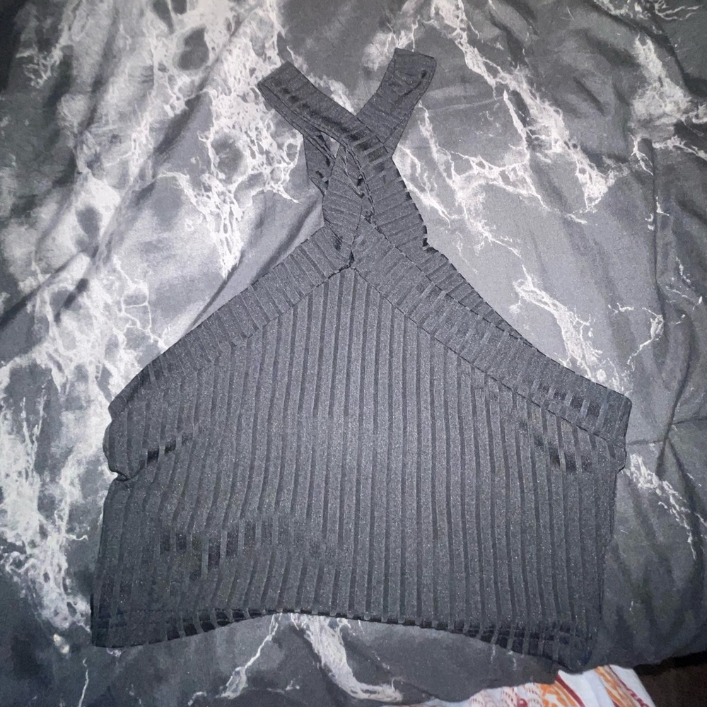 Black cross over tank/crop top